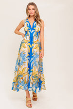 SOFT MEADOW BLUE WOVEN MIDI DRESS - By Baano