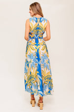 SOFT MEADOW BLUE WOVEN MIDI DRESS - By Baano