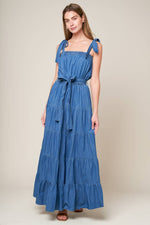 PRETTIEST BEHAVIOR CHAMBRAY MAXI DRESS - By Baano