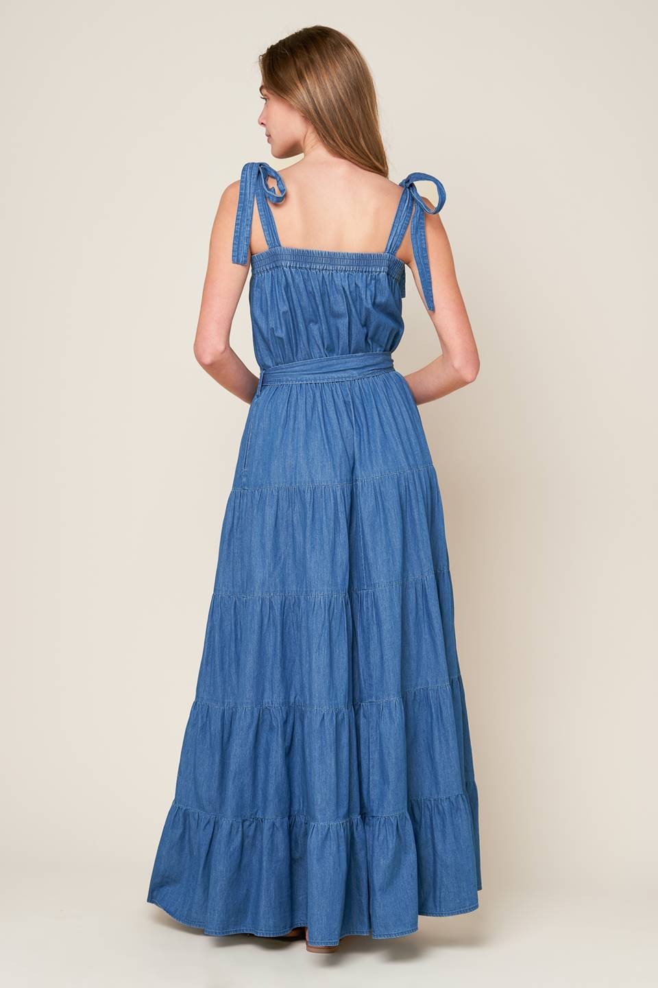 PRETTIEST BEHAVIOR CHAMBRAY MAXI DRESS - By Baano