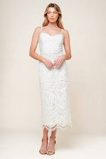THE JOSEPHINE OFF WHITE WOVEN MIDI DRESS - By Baano