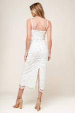 THE JOSEPHINE OFF WHITE WOVEN MIDI DRESS - By Baano