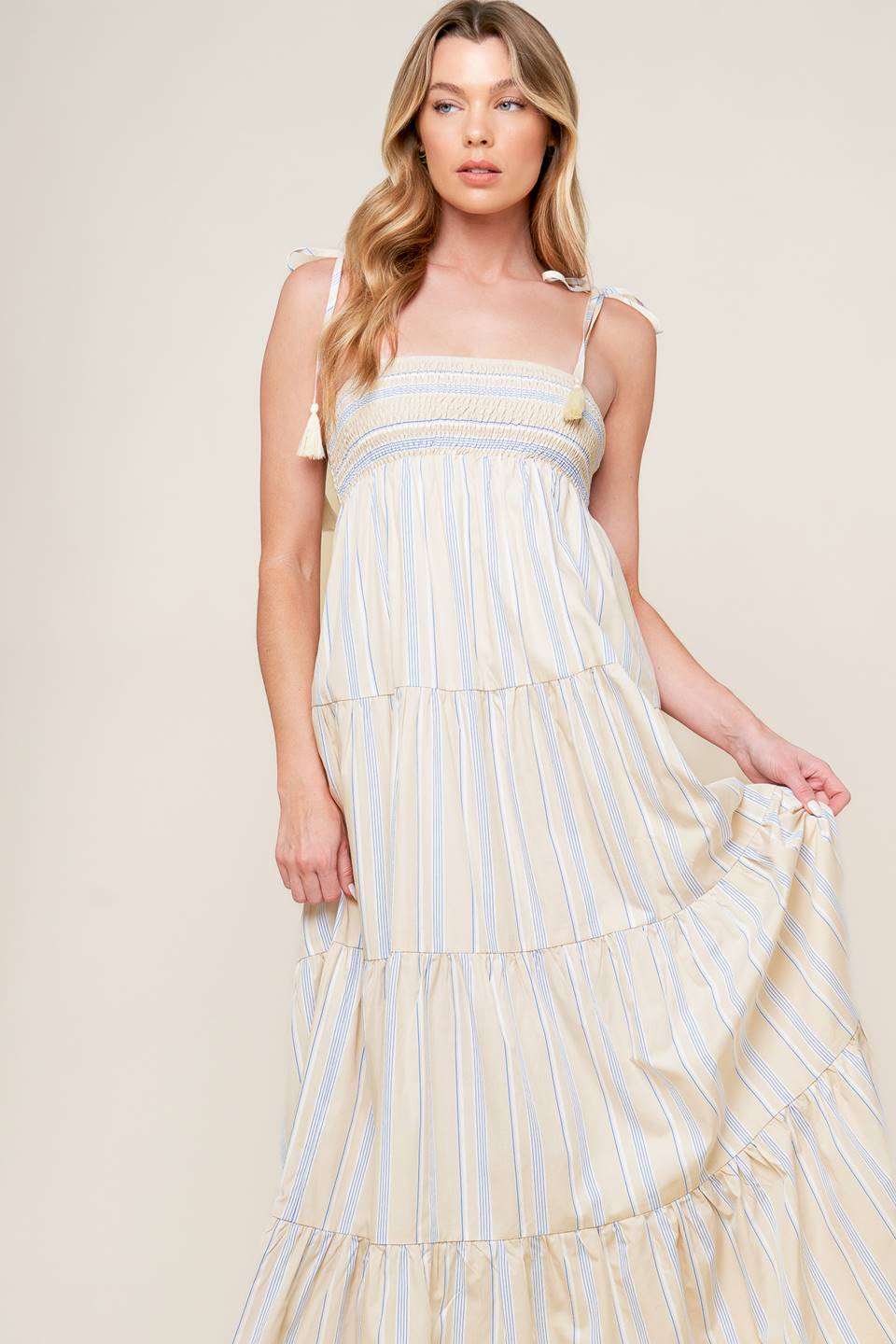 WAVES OF LIFT WOVEN MAXI DRESS - By Baano