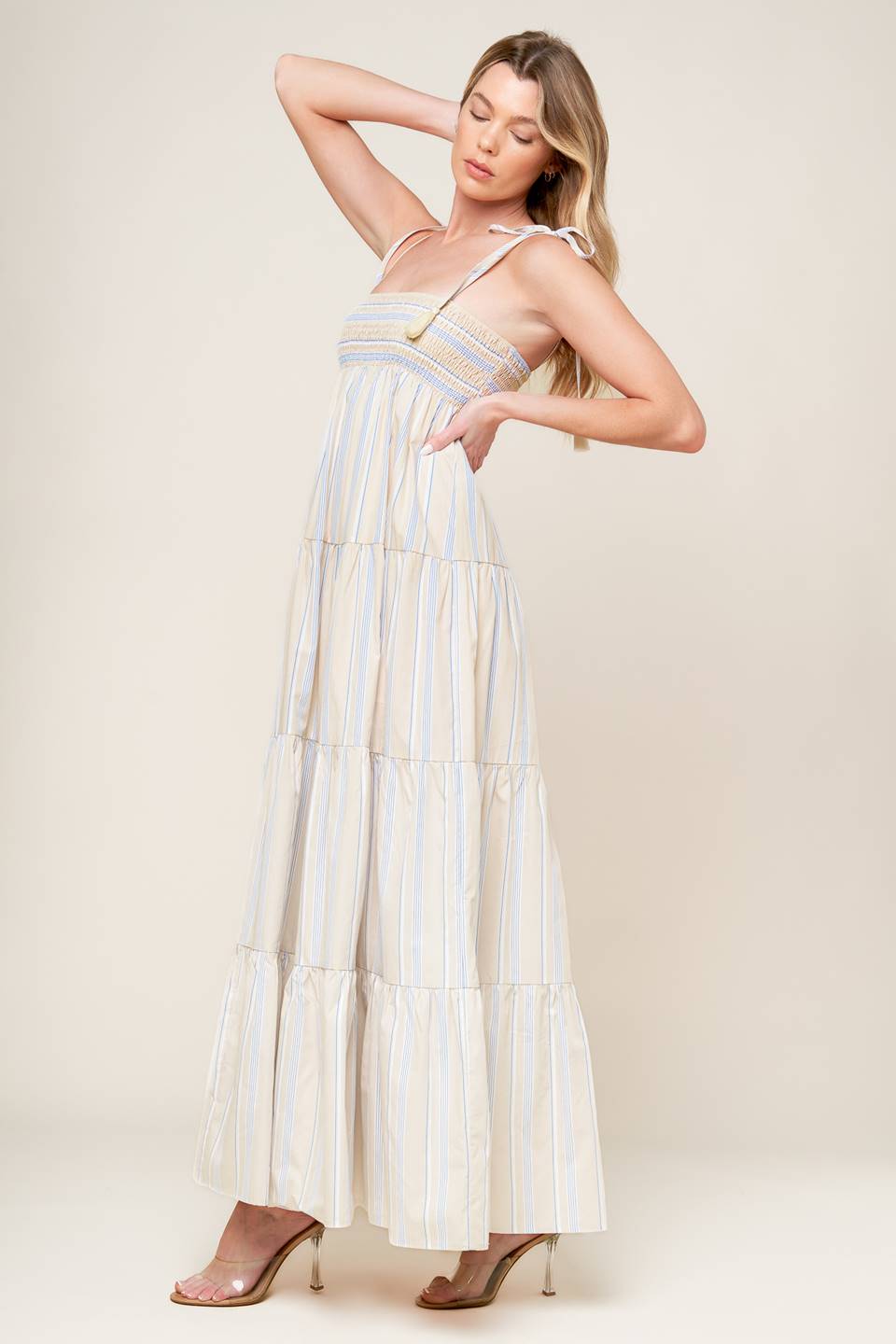 WAVES OF LIFT WOVEN MAXI DRESS - By Baano