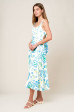 ON THE MOVE BLUE WOVEN MIDI DRESS - By Baano