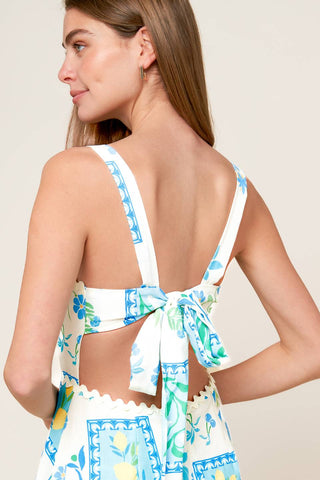 ON THE MOVE BLUE WOVEN MIDI DRESS - By Baano