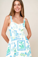 ON THE MOVE BLUE WOVEN MIDI DRESS - By Baano