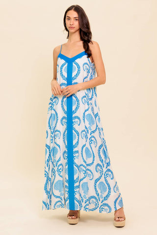 WEEKEND GETAWAY BLUE WOVEN MAXI DRESS - By Baano