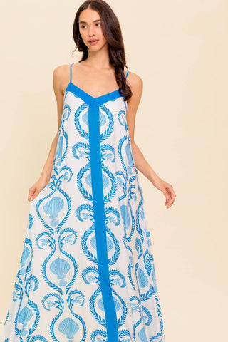 WEEKEND GETAWAY BLUE WOVEN MAXI DRESS - By Baano
