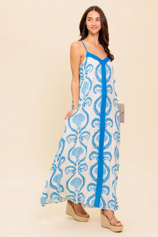 WEEKEND GETAWAY BLUE WOVEN MAXI DRESS - By Baano