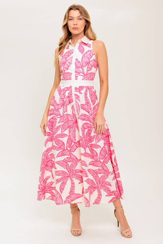 WHISPER IN BLOOM WOVEN MIDI DRESS - By Baano