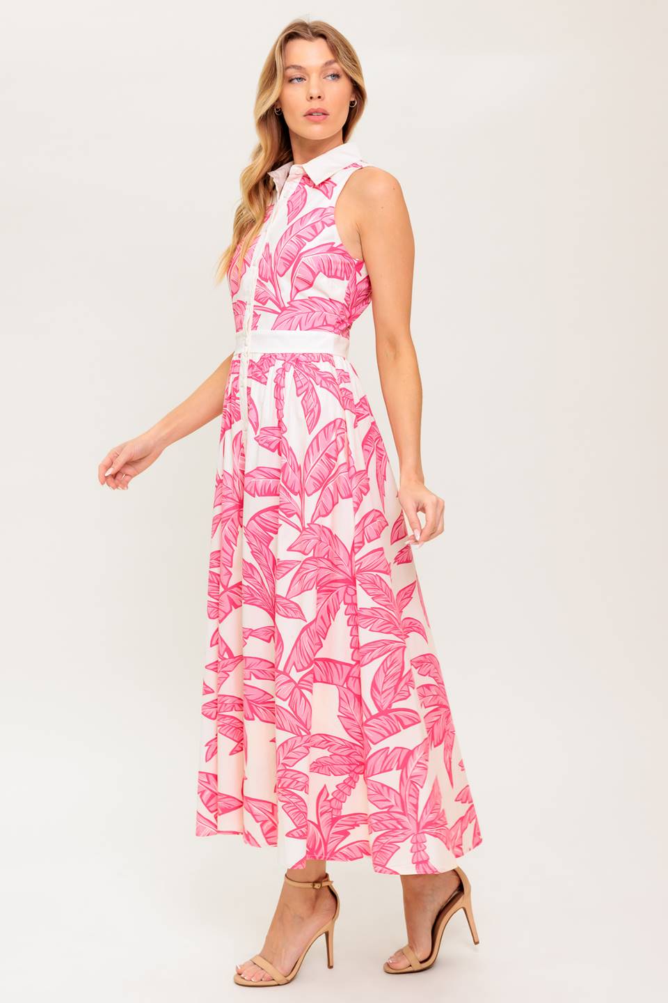 WHISPER IN BLOOM WOVEN MIDI DRESS - By Baano