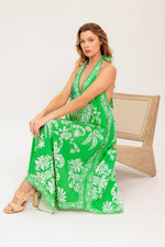 HOLD ONTO HOPE GREEN WOVEN MIDI DRESS - By Baano