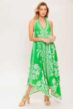 HOLD ONTO HOPE GREEN WOVEN MIDI DRESS - By Baano