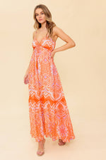 ROMANCE LANGUAGE CORAL WOVEN MAXI DRESS - By Baano