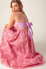 THE EVETTE PINK WOVEN MIDI DRESS - By Baano