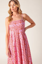 THE EVETTE PINK WOVEN MIDI DRESS - By Baano
