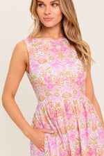 UNDER THE SUN PINK WOVEN MIDI DRESS - By Baano