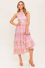 UNDER THE SUN PINK WOVEN MIDI DRESS - By Baano
