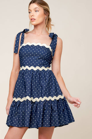 DIVINELY DOTTED WOVEN MINI DRESS - By Baano