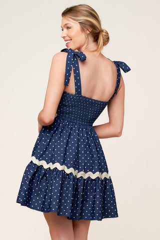 DIVINELY DOTTED WOVEN MINI DRESS - By Baano