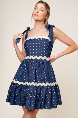 DIVINELY DOTTED WOVEN MINI DRESS - By Baano
