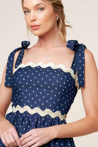 DIVINELY DOTTED WOVEN MINI DRESS - By Baano