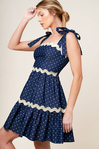 DIVINELY DOTTED WOVEN MINI DRESS - By Baano