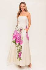 CAUGHT IN THE BREEZE FLORAL WOVEN MAXI DRESS - By Baano