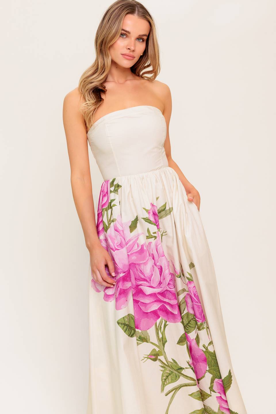 CAUGHT IN THE BREEZE FLORAL WOVEN MAXI DRESS - By Baano