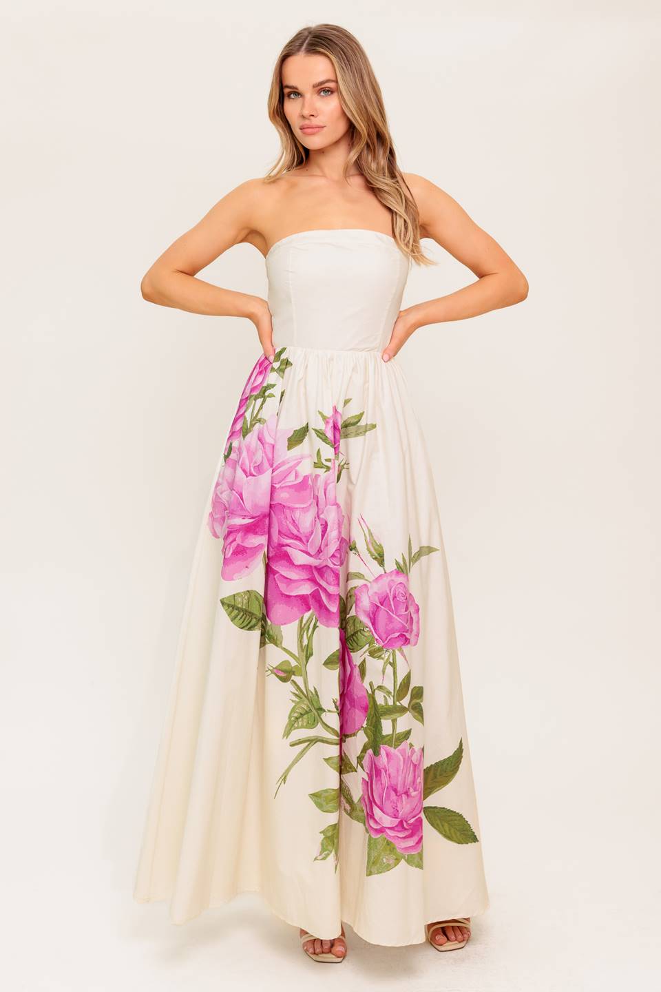 CAUGHT IN THE BREEZE FLORAL WOVEN MAXI DRESS - By Baano