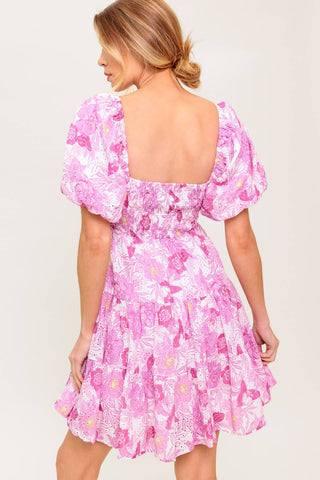 MEADOW RHYTHM WOVEN EYELET MINI DRESS - By Baano