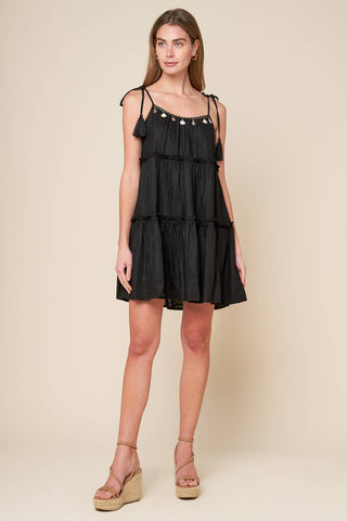 THROUGH THE ARBOR WOVEN MINI DRESS - By Baano