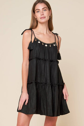 THROUGH THE ARBOR WOVEN MINI DRESS - By Baano