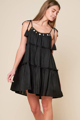 THROUGH THE ARBOR WOVEN MINI DRESS - By Baano