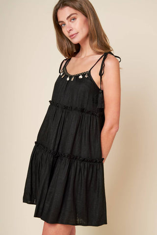 THROUGH THE ARBOR WOVEN MINI DRESS - By Baano