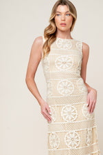 PRETTIEST ENERGY CREAM LACE MIDI DRESS - By Baano