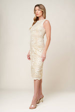 PRETTIEST ENERGY CREAM LACE MIDI DRESS - By Baano