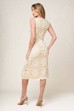 PRETTIEST ENERGY CREAM LACE MIDI DRESS - By Baano
