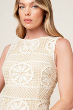 PRETTIEST ENERGY CREAM LACE MIDI DRESS - By Baano
