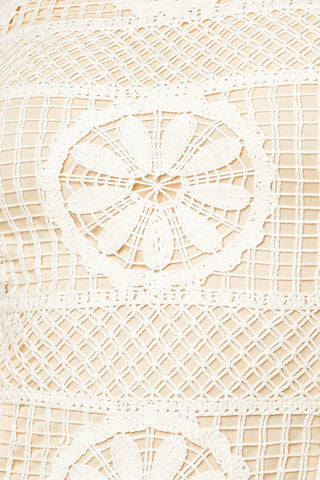 PRETTIEST ENERGY CREAM LACE MIDI DRESS - By Baano