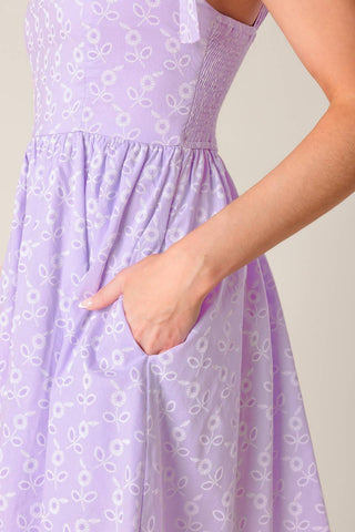 NIGHT TO REMEMBER LAVENDER WOVEN MINI DRESS - By Baano