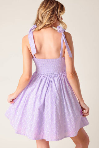 NIGHT TO REMEMBER LAVENDER WOVEN MINI DRESS - By Baano