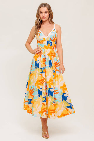 DAWN PETAL KISS WOVEN MIDI DRESS - By Baano