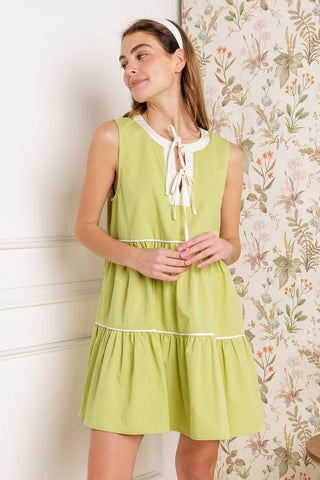 DREAMS AHEAD WOVEN COLOR BLOCKED MINI DRESS - By Baano