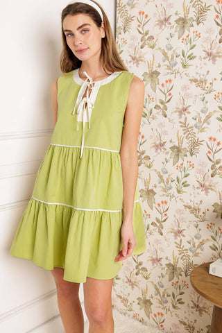DREAMS AHEAD WOVEN COLOR BLOCKED MINI DRESS - By Baano