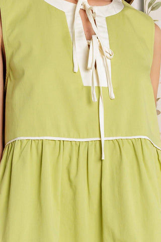 DREAMS AHEAD WOVEN COLOR BLOCKED MINI DRESS - By Baano