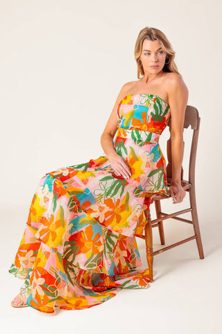HALF PAST SUNSET WOVEN MAXI DRESS - By Baano