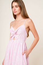 ALONG THE SHORE PINK WOVEN MIDI DRESS - By Baano