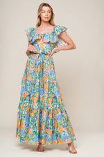 DELIGHTFUL GARDEN PARTY WOVEN MAXI DRESS - By Baano